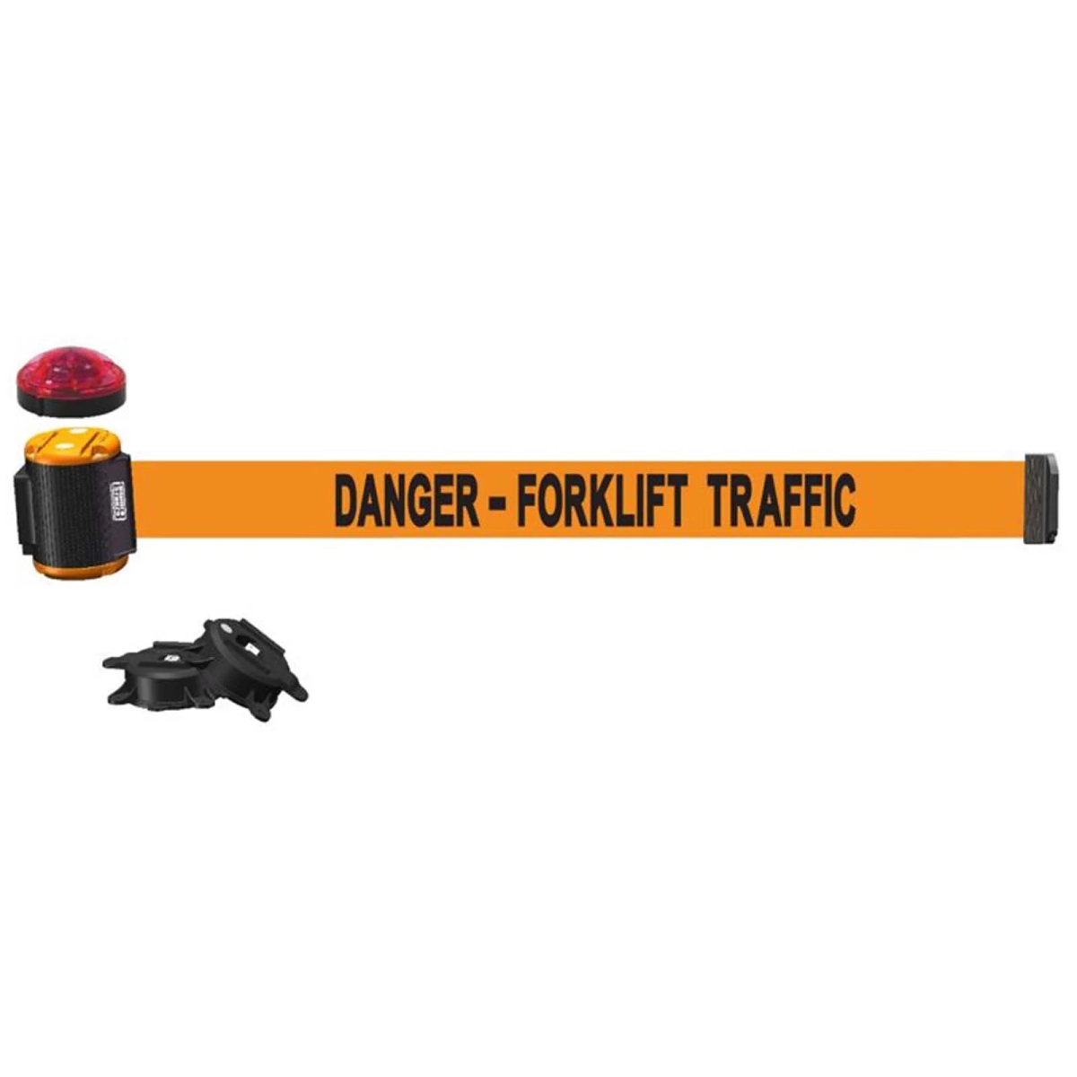 MH1513L 15 ft. Magnetic Wall Mount with Light Kit & Danger Forklift Traffic Banner - Orange