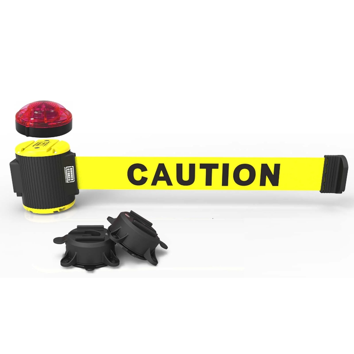 MH5001L 30 ft. Magnetic Wall Mount with Light Kit & Caution Banner - Yellow