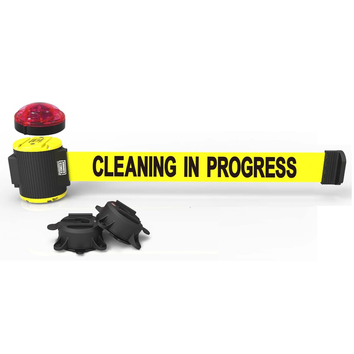 MH5004L 30 ft. Magnetic Wall Mount with Light Kit & Cleaning in Progress Banner - Yellow