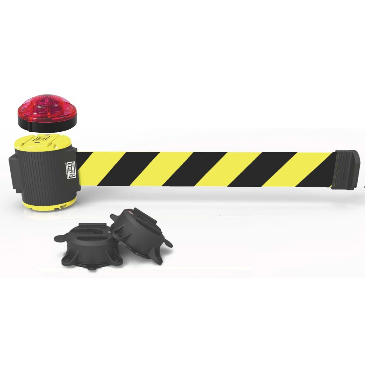 MH5007L 30 ft. Magnetic Wall Mount with Light Kit & Diagonal Stripe Banner - Yellow & Black