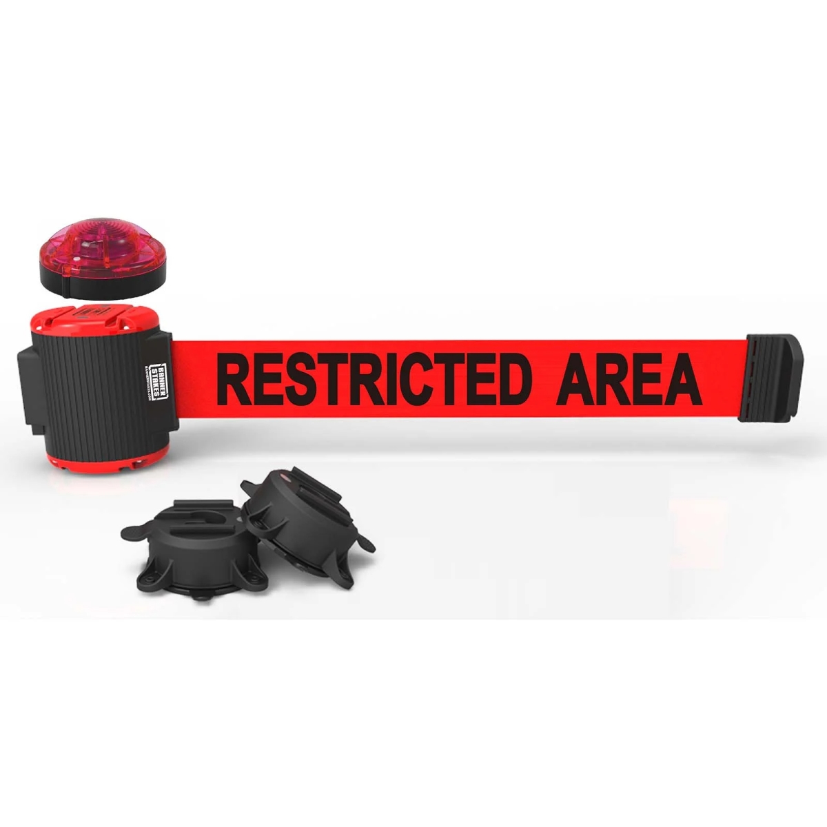 MH5008L 30 ft. Magnetic Wall Mount with Light Kit & Restricted Area Banner - Red