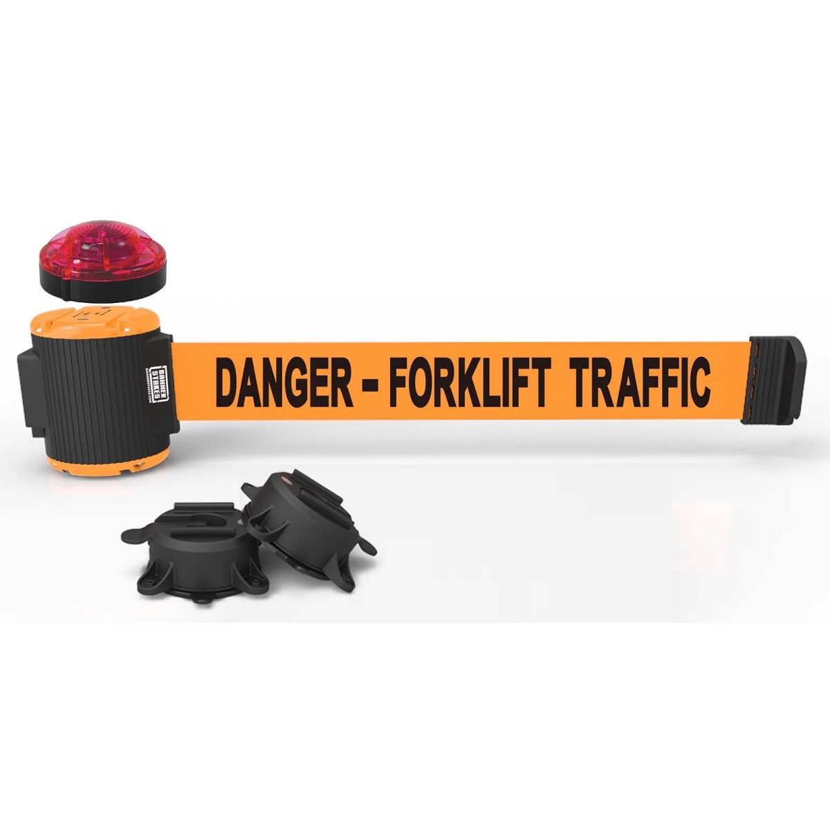 MH5013L 30 ft. Magnetic Wall Mount with Light Kit & Forklift Traffic Banner - Orange