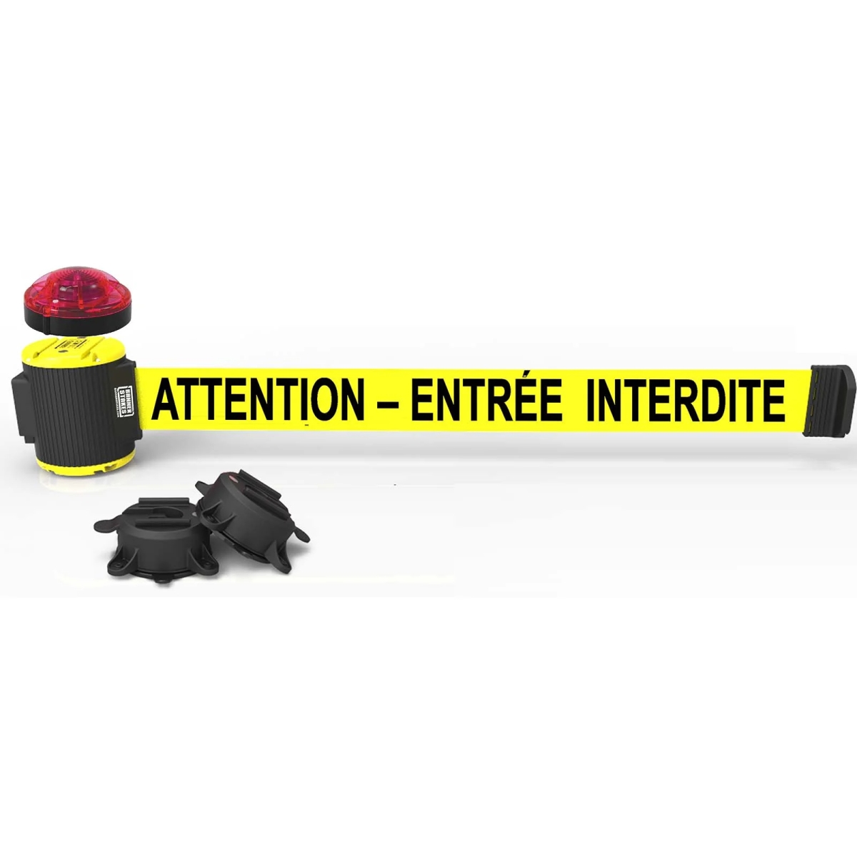 MH5016L 30 ft. Magnetic Wall Mount with Light Kit & Attention Entree Interdite Banner - Yellow