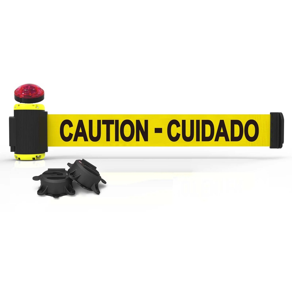 MH7002L 7 ft. Magnetic Wall Mount with Light Kit & Caution Cuidado Banner - Yellow