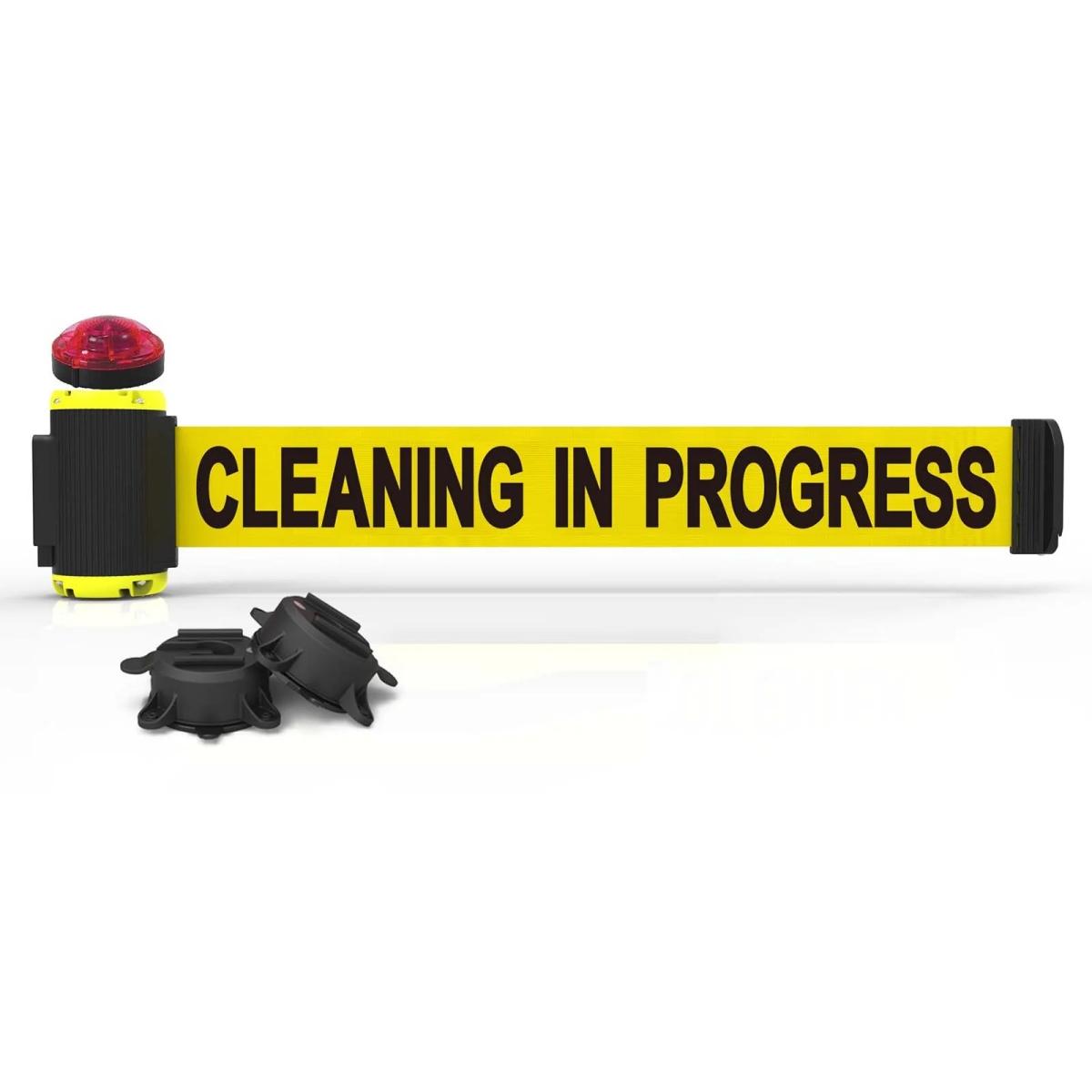 7 ft. Magnetic Wall Mount with Light Kit & Cleaning in Progress Banner - Yellow