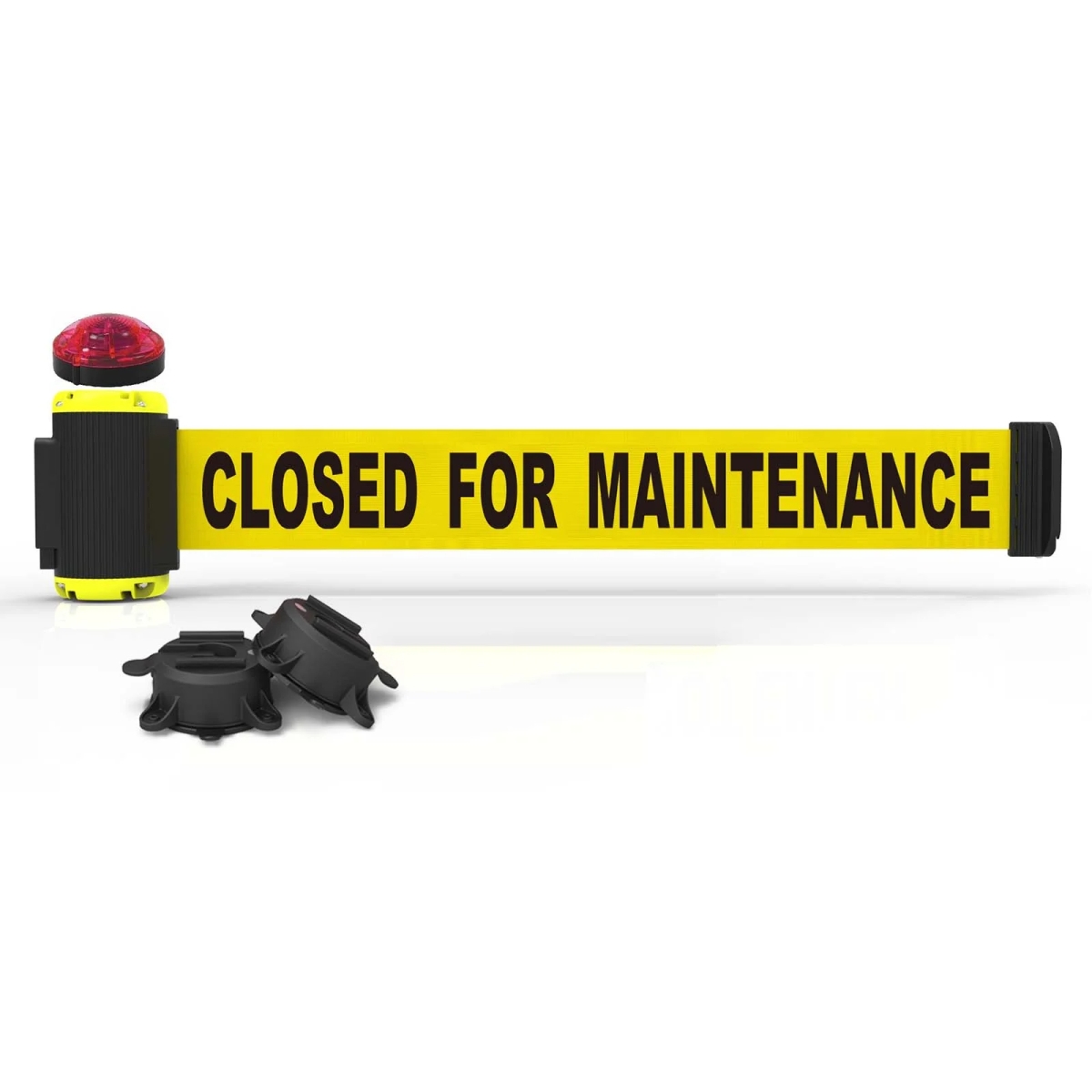 MH7006L 7 ft. Magnetic Wall Mount with Light Kit & Closed for Maintenance Banner - Yellow