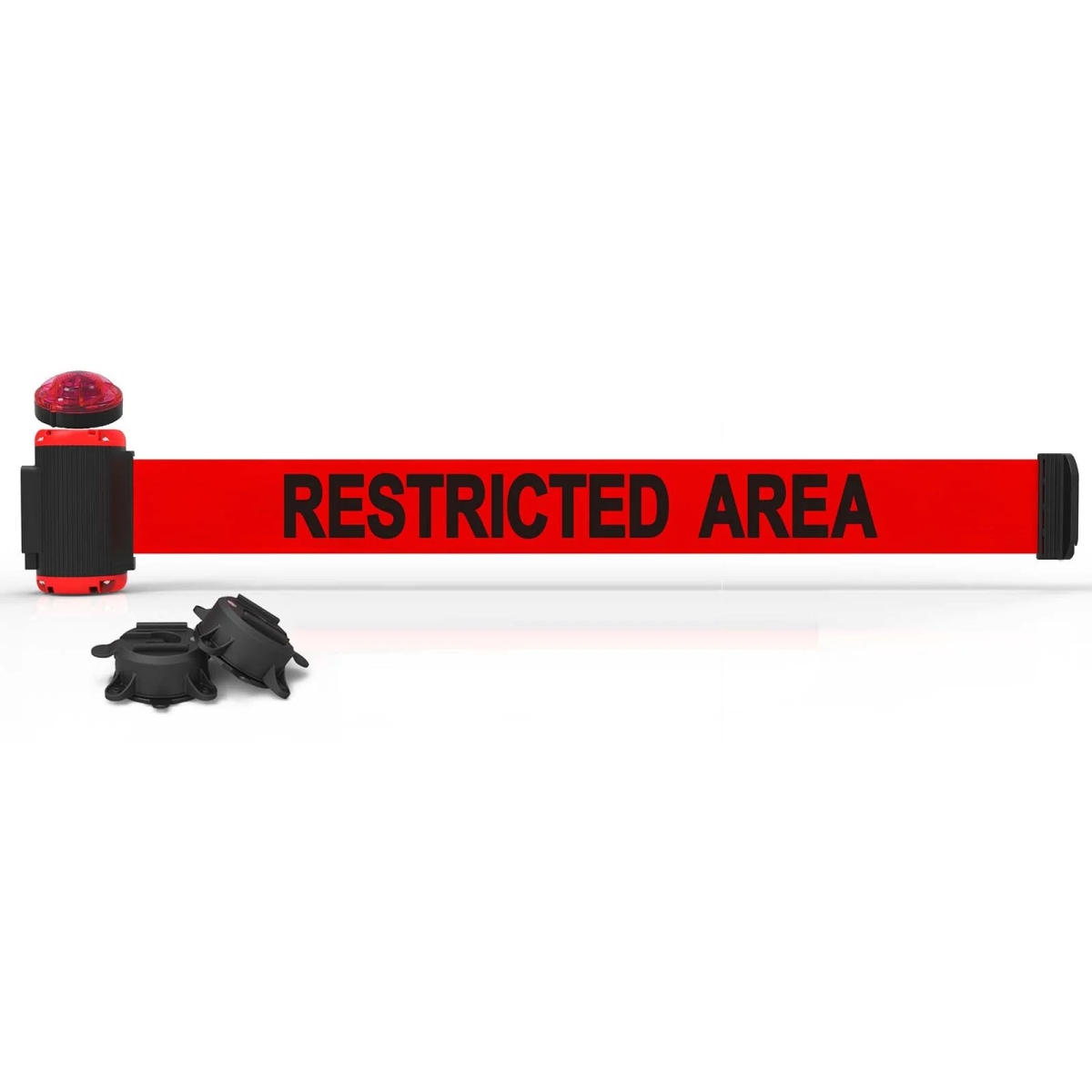 MH7007L 7 ft. Magnetic Wall Mount with Light Kit & Restricted Area Banner - Red