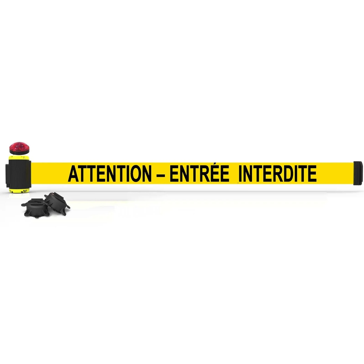 MH7016L 7 ft. Magnetic Wall Mount with Light Kit & Attention Entree Interdite Banner - Yellow