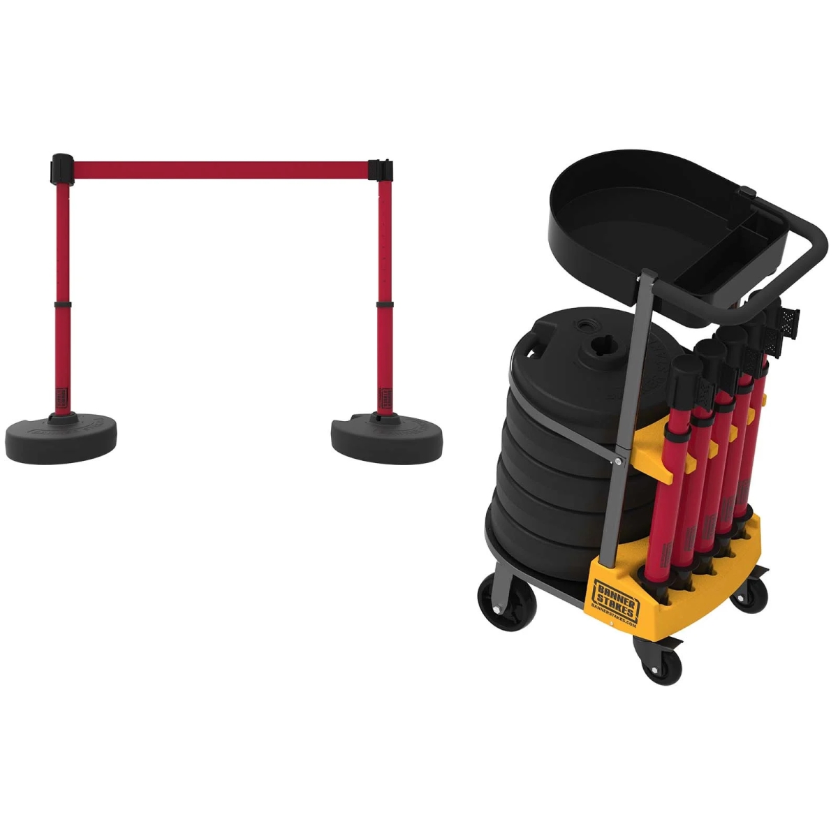 PL4000-RT Plus Cart Package with Tray, Blank Red Banner