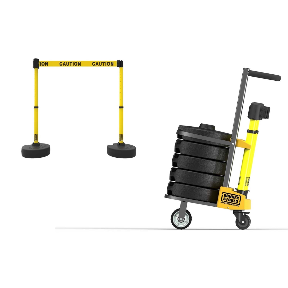 PL4001 Plus Cart Package, Yellow Caution Banner