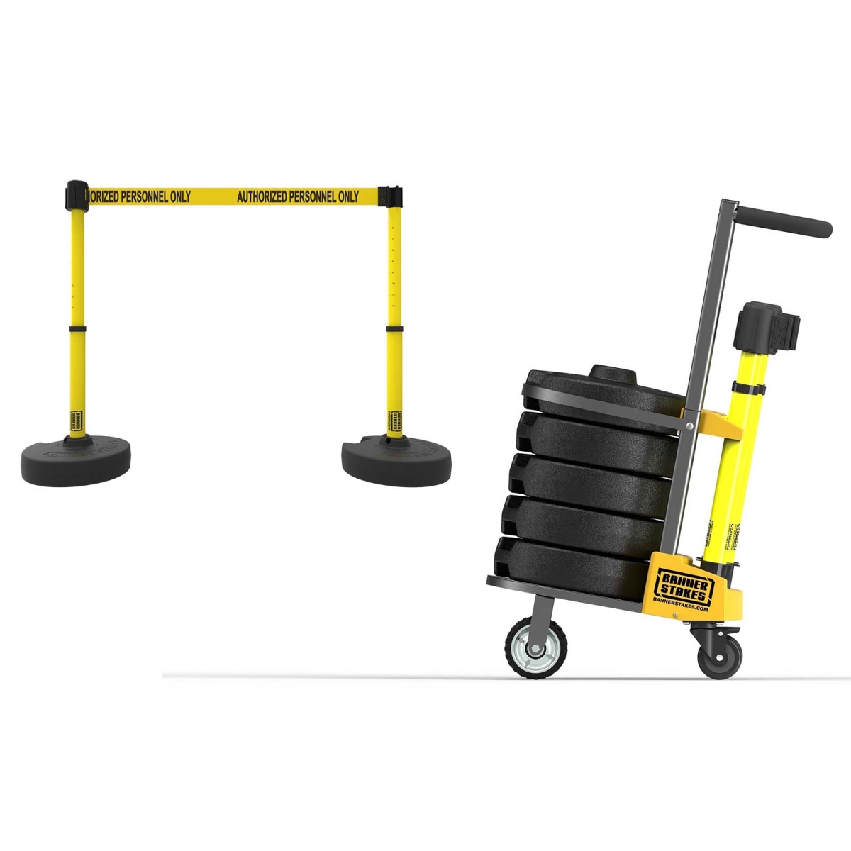 PL4004 Plus Cart Package, Yellow Authorized Personnel Only Banner