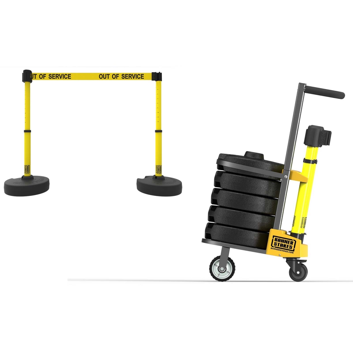PL4006 Plus Cart Package, Yellow Out of Service Banner