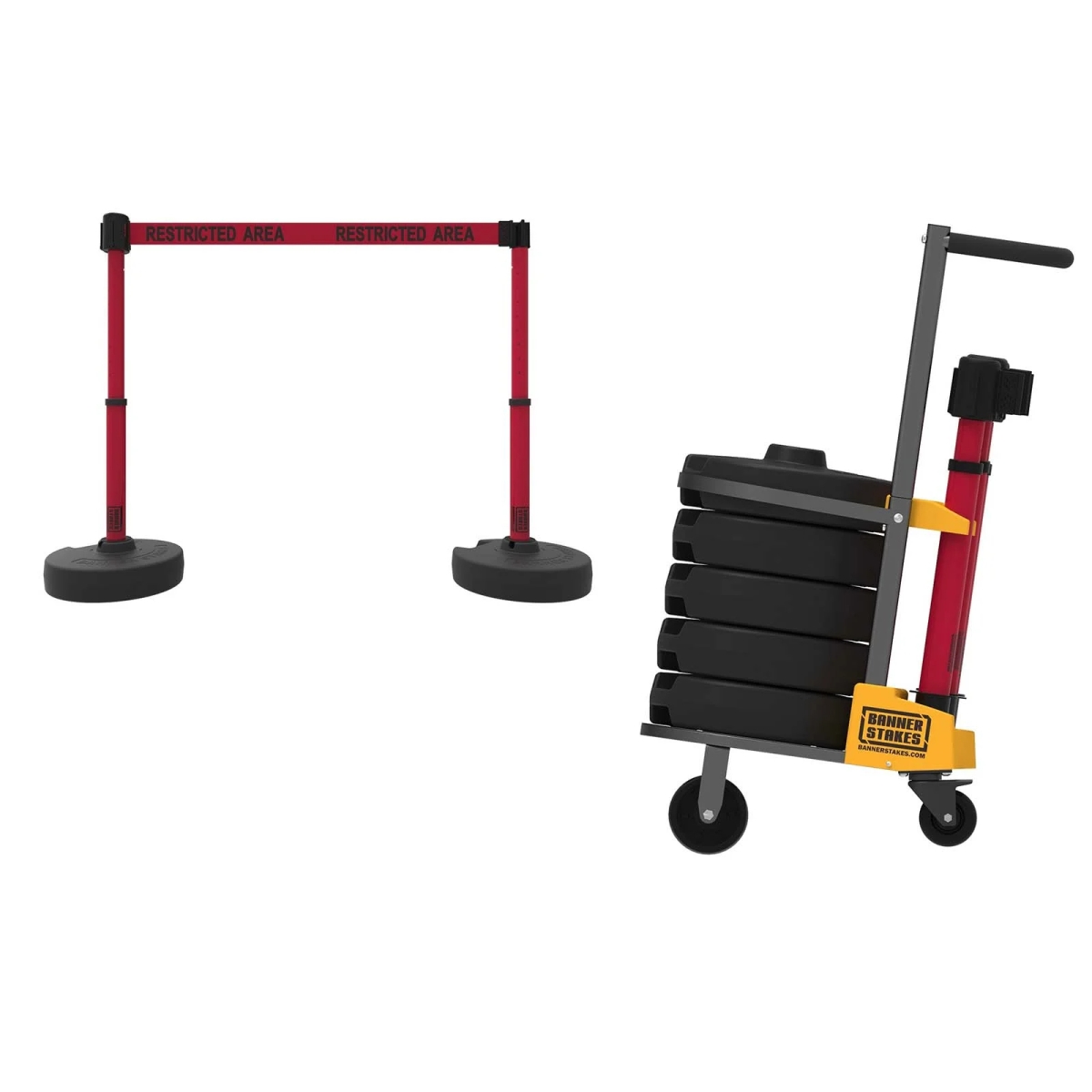 PL4010 Plus Cart Package, Red Restricted Area Banner