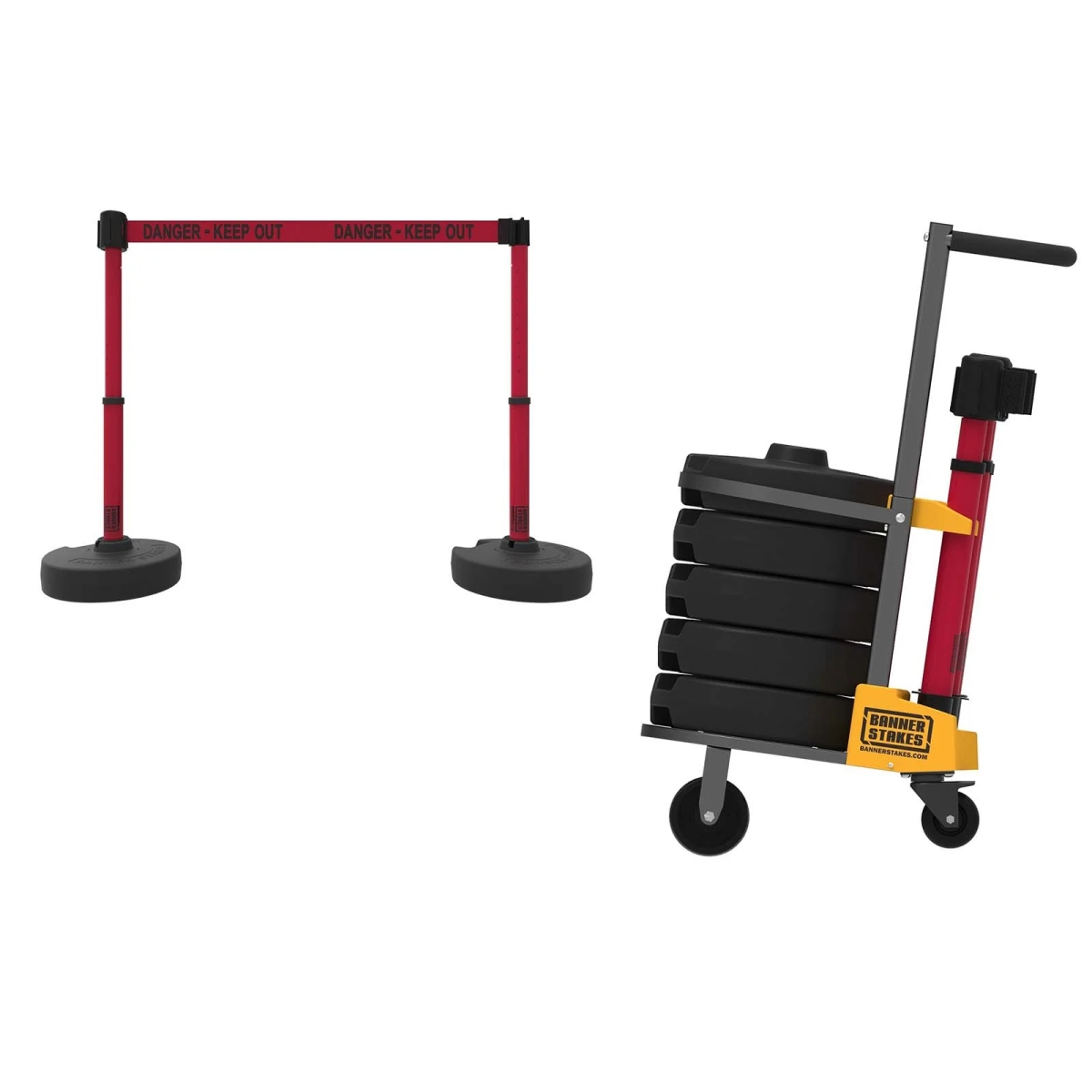 PL4011 Plus Cart Package, Red Danger Keep Out Banner