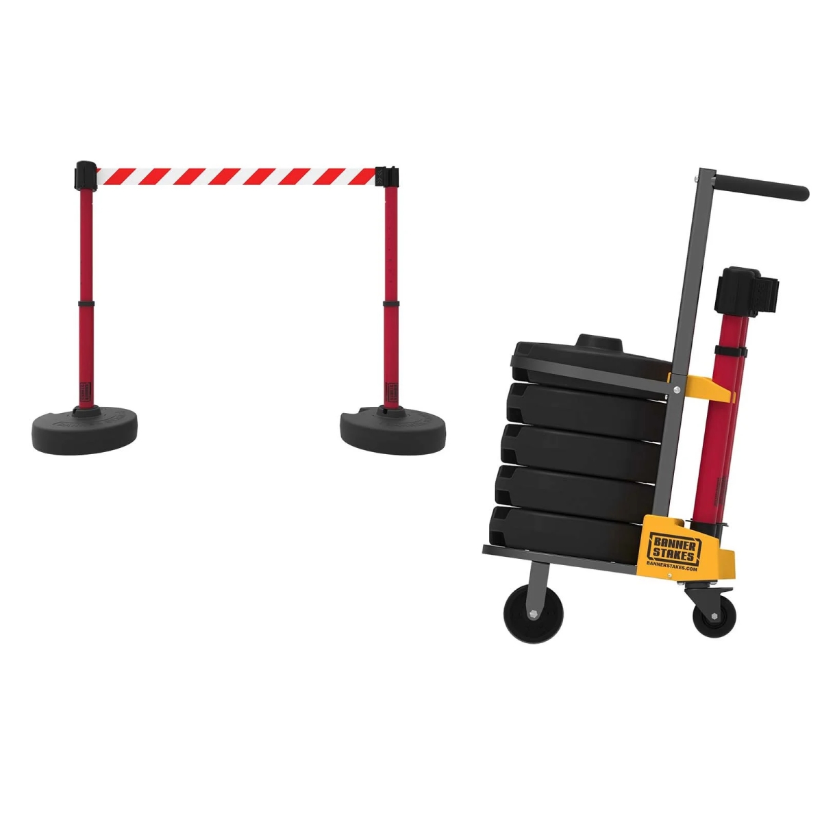 PL4014 Plus Cart Package, Red & White Diagonal Stripe Banner