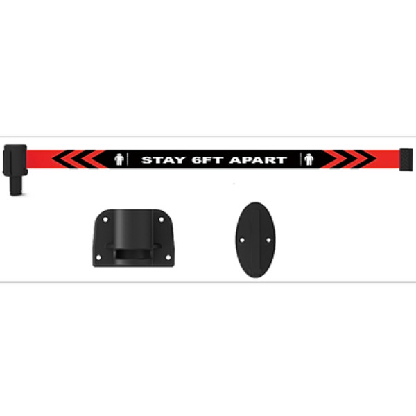 PL4173 Plus Wall Mount System with Stay 6 ft. Apart Banner - Black