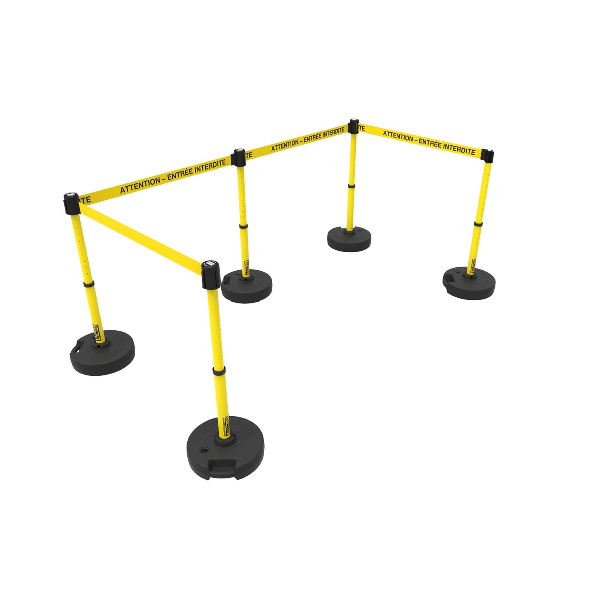 PL4546 Plus Barrier Set X5 - Yellow - Attention Entree Interdite
