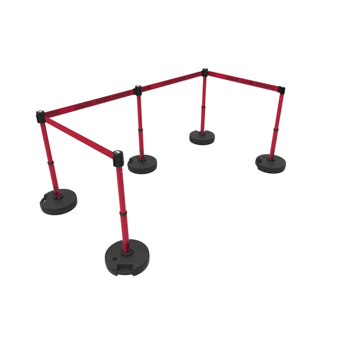 PL4547 Plus Barrier Set X5 - Red - Danger Entree Interdite