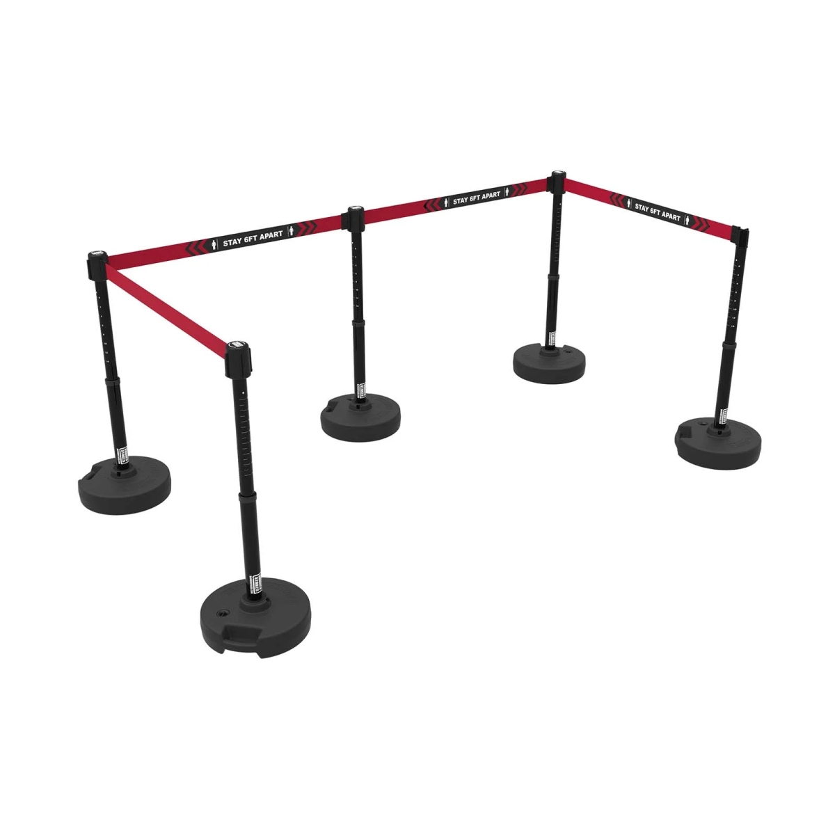 PL4574 Plus Barrier Set X5 - Black - Stay 6 ft. Apart