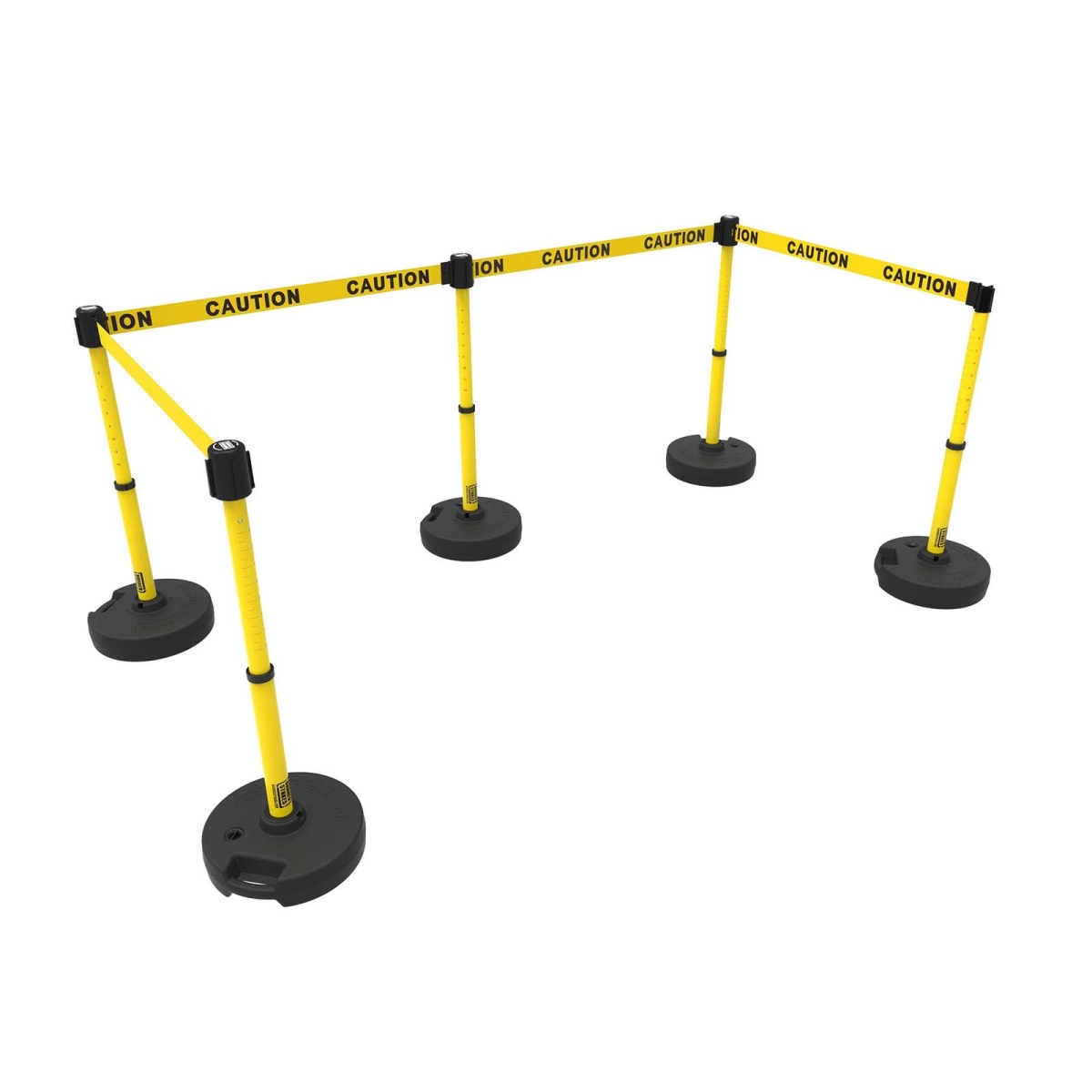 PL4583 Plus Barrier Set X5 with Yellow Double Sided Caution Banner