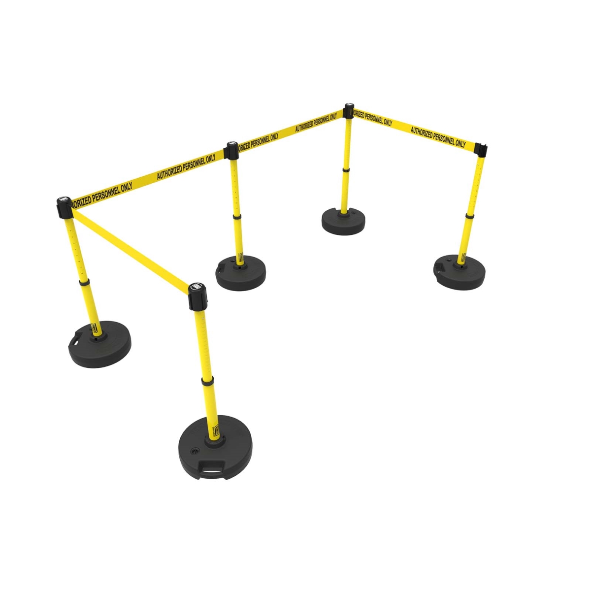 PL4587 Plus Barrier Set X5 - Yellow - Authorized Personnel Only