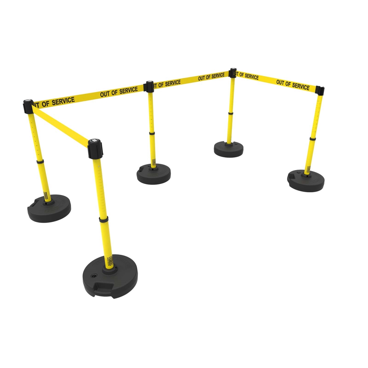 PL4589 Plus Barrier Set X5 - Yellow - Out of Service