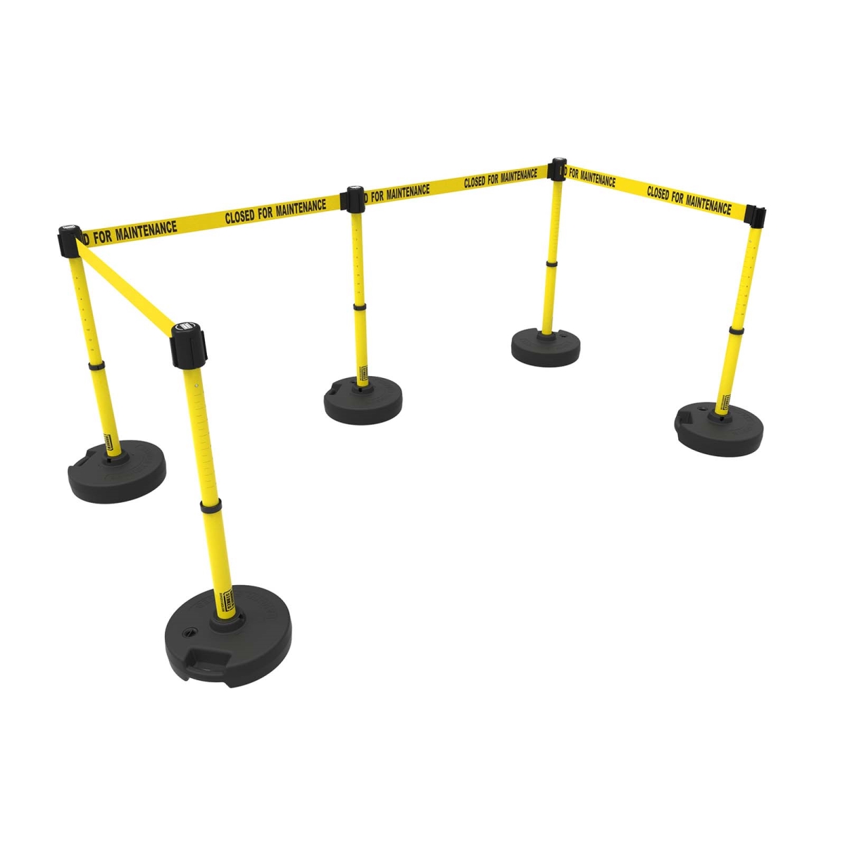 PL4590 Plus Barrier Set X5 - Yellow - Closed for Maintenance