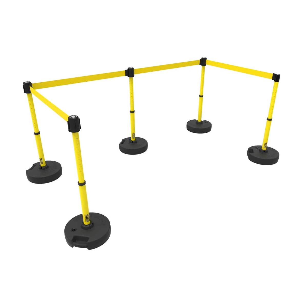 PL4592 Plus Barrier Set X5 with Blank Yellow Banner