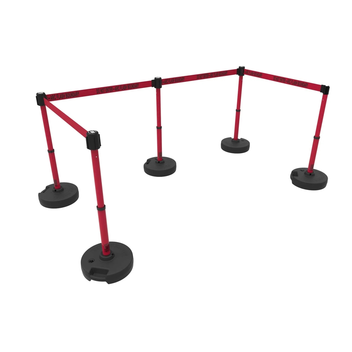 PL4597 Plus Barrier Set X5 - Red - Do Not Enter Arc Flash Boundary
