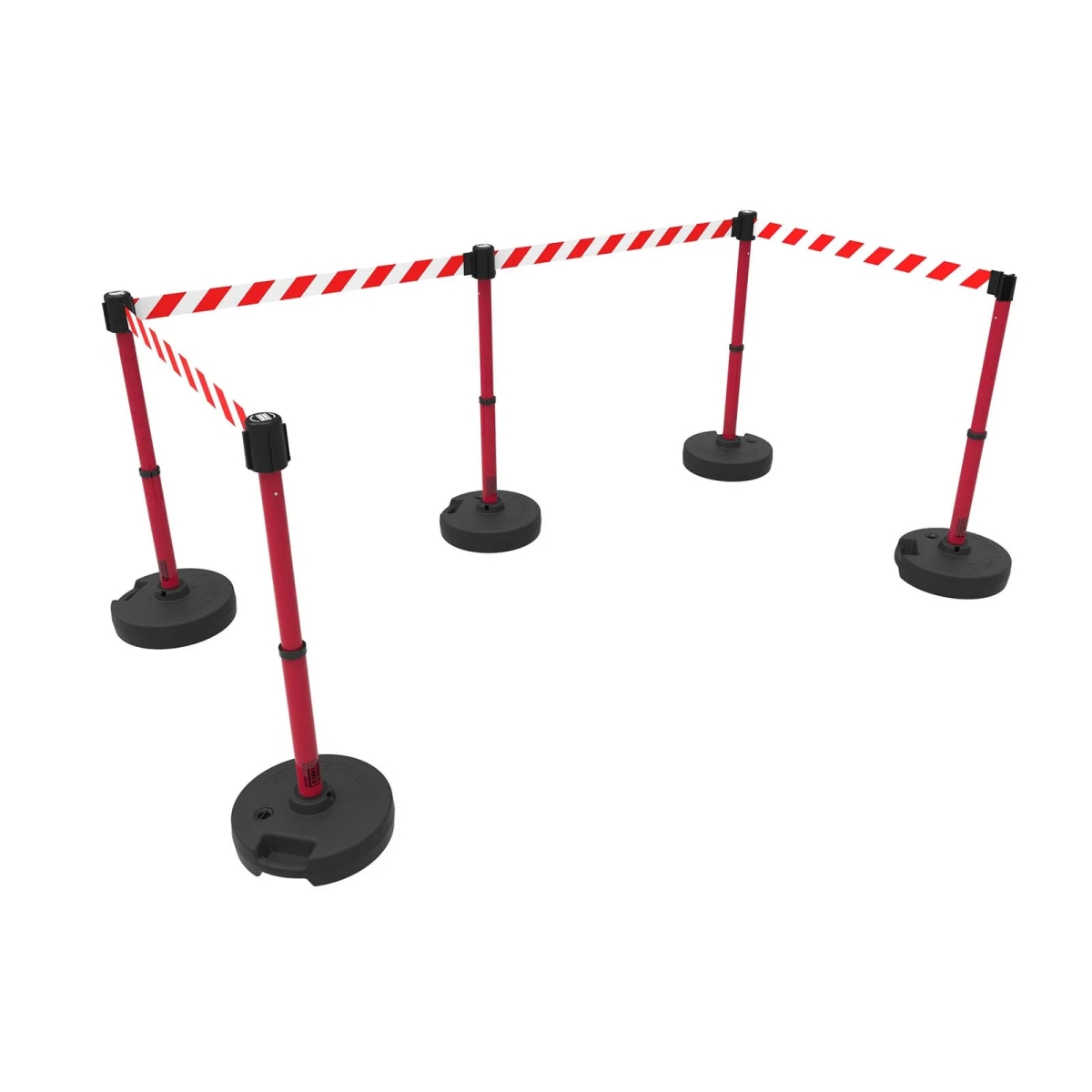 PL4598 Plus Barrier Set X5 with Red & White Diagonal Stripe