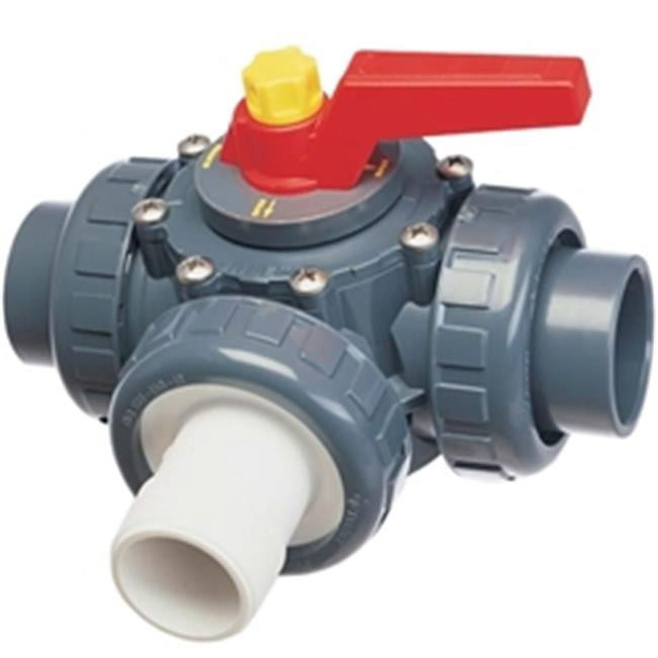 1.5 in. Spcket x Socket x MPT Praher 3 Port Unionized Valve