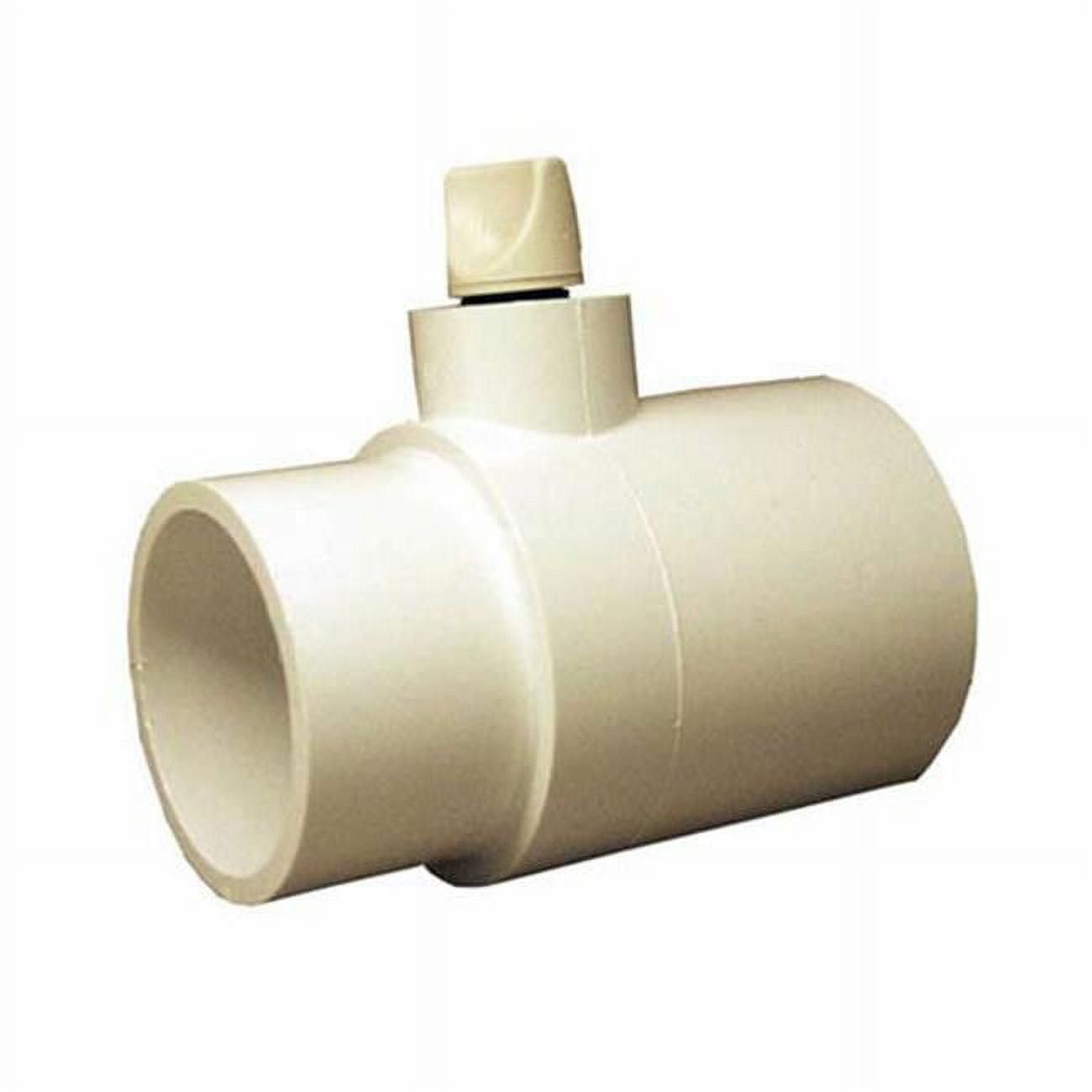WW4004260 PVC Adapter Tee Assembly with Relief Plug, 2 x 2 in. Spigot x 0.38 in. FPT Tee with 0.38 in. MPT Plug