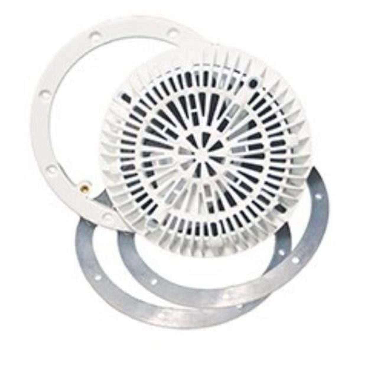 8 in. Lid & Ring Standard Vinyl Liner Main Drain Kit, White
