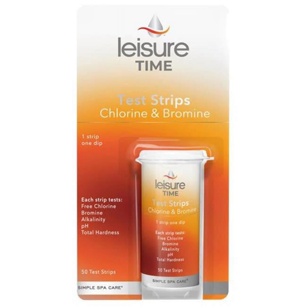 Leisure Time Spa & Hot Tub Chlorine & Bromine Test Strips - 50 per Bottle - 12 per Case