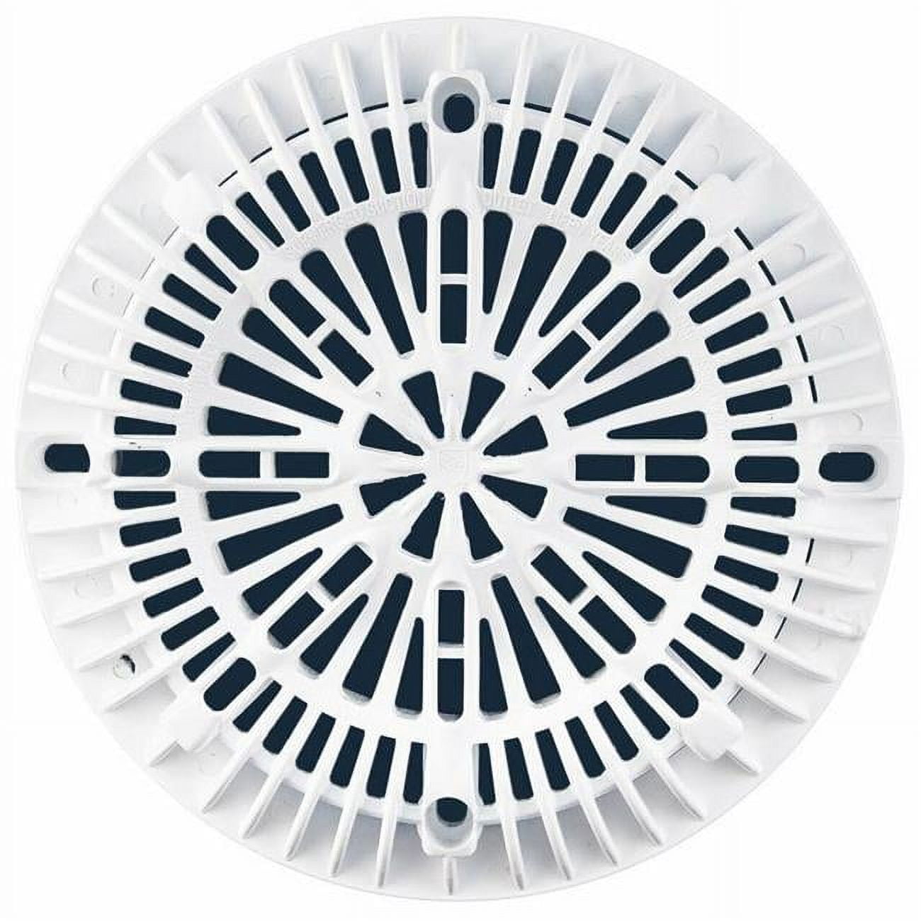 8 in. Galaxy Lid & Gunite Main Drain Frame, White