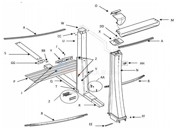 102183302370004 18 x 33 ft. Oval 54 in. Uprights Influence Wall