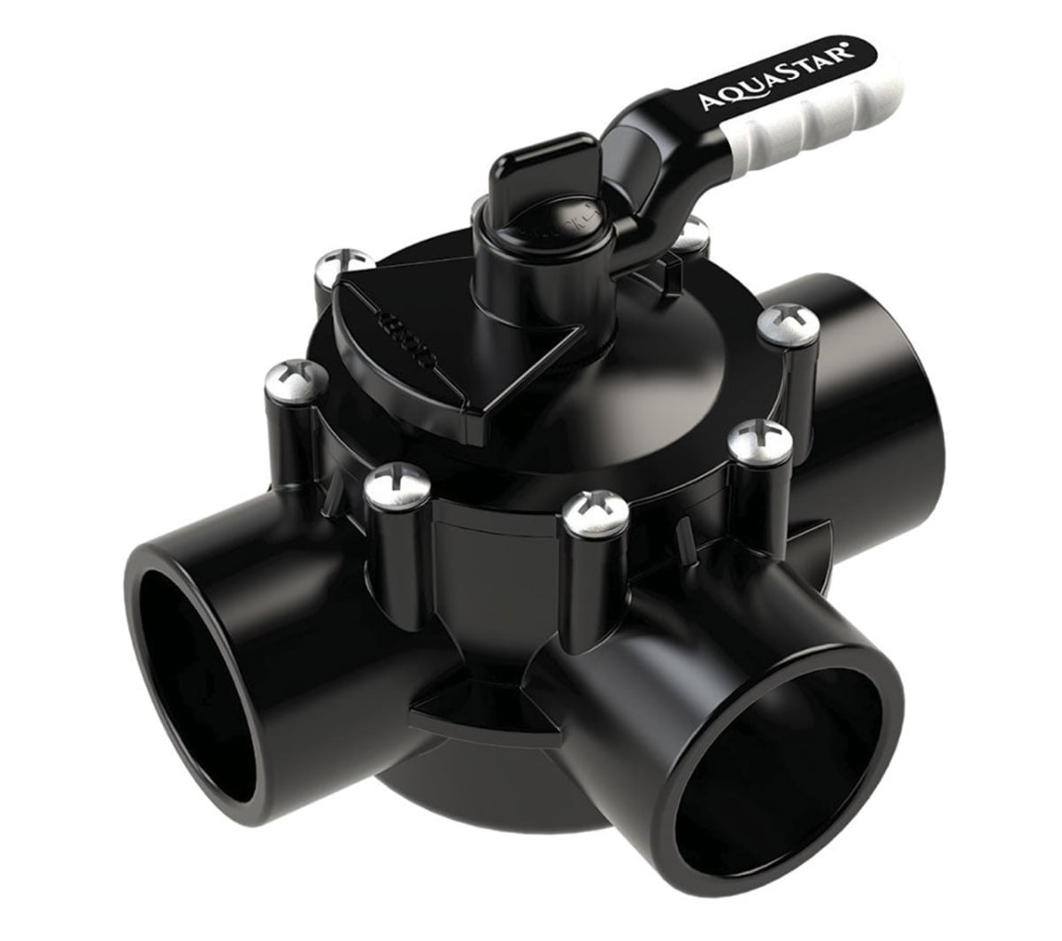 ASAV3W15C 1.5 in. Socket x 2 in. Spigot 3-Way Valve with Rubber Handle - CPVC