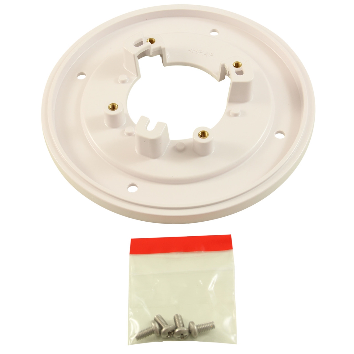 4 in. Round Bulkhead to 6 in. Round HP Cover Adapter Plate, White