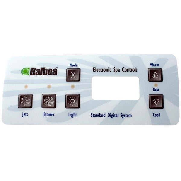 Balboa Water Group BBG10328 Overlay Panel for VL701S & J1-BL - Jets, Blower, Light, Mode, Warm & Cool