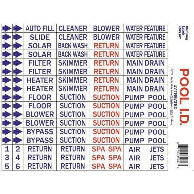 CCSP1107  Plumbing Labels