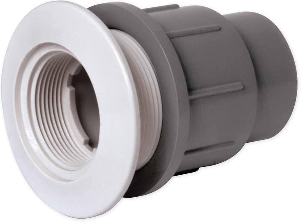 2 in. Fiberglass Wall Fitting - Gray with Eyeball