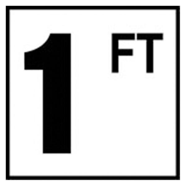 C620010 6 x 6 in. Smooth Ceramic 4 in. Numbers 1.5 in. Letters Depth Marker Tile, Black - 1 FT