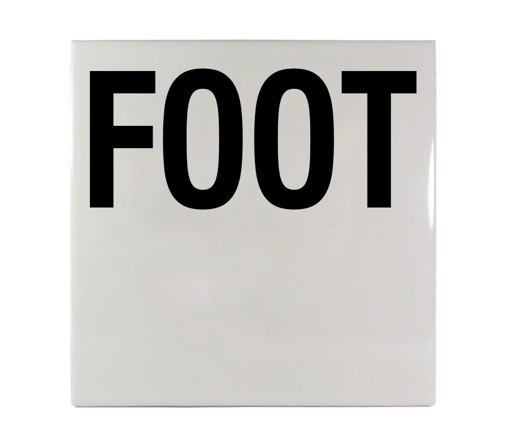 C611534 6 x 6 in. Foot Message Ceramic Smooth Tile Depth Marker