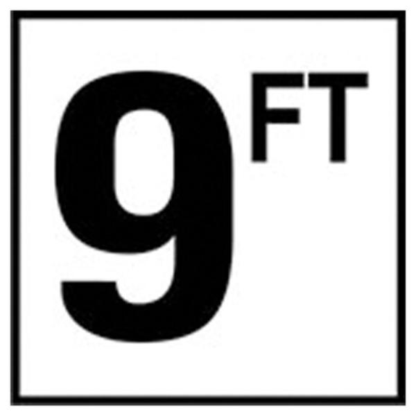 C610090 6 x 6 in. Smooth Ceramic 4 in. Numbers 1.5 in. Letters FT Series Depth Markers Tile - 9 FT