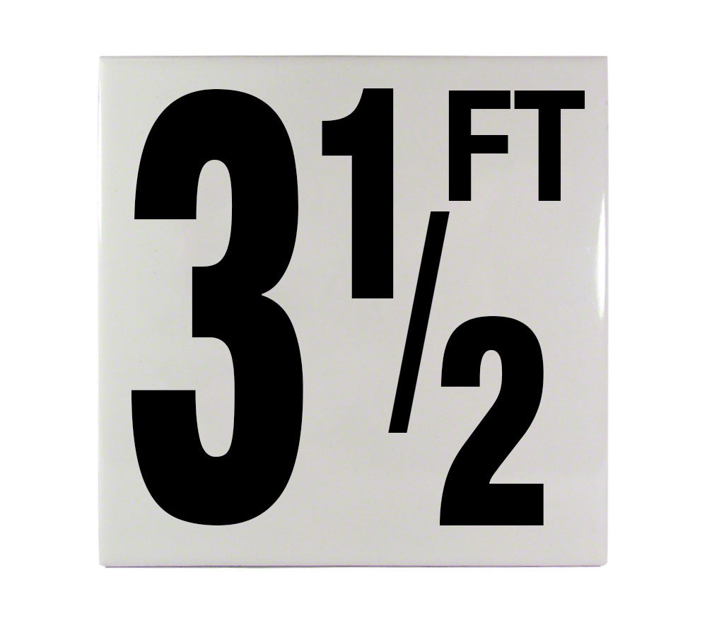 CC610035 6 in. Tile with 3.25 Number Smooth Ceramic Tile Depth Marker