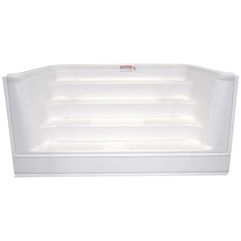 FS9604BW 8 ft. - 4 Tread Bullnose Fiberglass Step, White