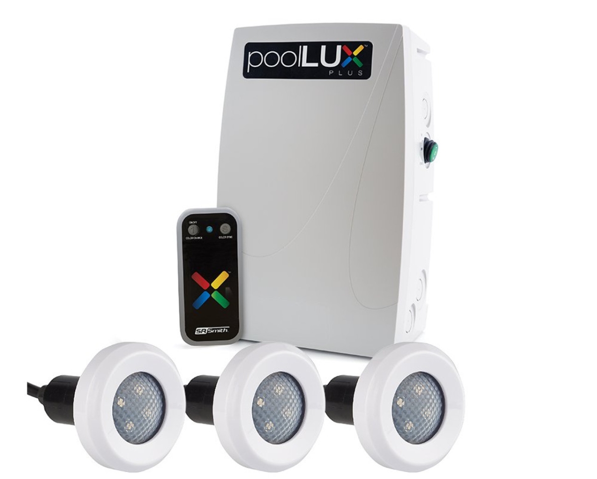 Zodiac Pool Care FS3TRPLXPL60 60W Pool Lux Plus Kit with 3 Treo LED Lights & Remote Control, Gray