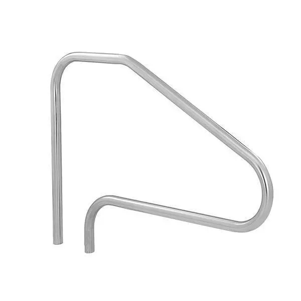 Zodiac Pool Care DMS101ARG 0.049 x 1.9 x 48 in. Powder Coated 4 Bend Deck Mount Stair Rail, Rock Gray