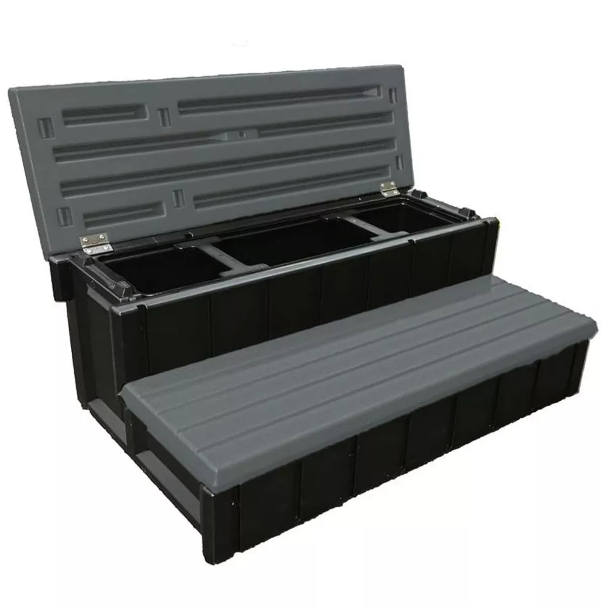 LASS36SCLBG 36 in. Deluxe Spa Storage Step with Removable Compartment, Deep Gray