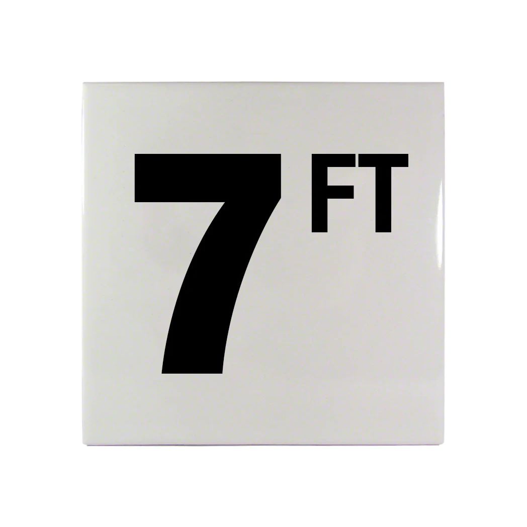 CC610070 6 in. Smooth Ceramic Top Print 5 in. Number 1.5 in. Letters FT Series Depth Marker Tile - 7 FT